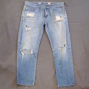 AG Adriano Goldschmied  Light Blue Distressed Jeans